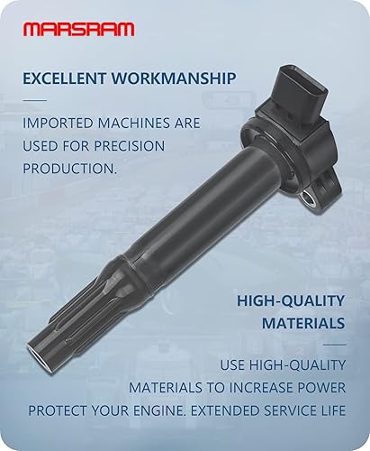 Vista 100 de Marsram Paquete de bobinas de encendido UF487 y doble bujía de iridio para Toyota Lexus 2005-2018 Camry Highlander Avalon Rav4 Sienna Venza RX350