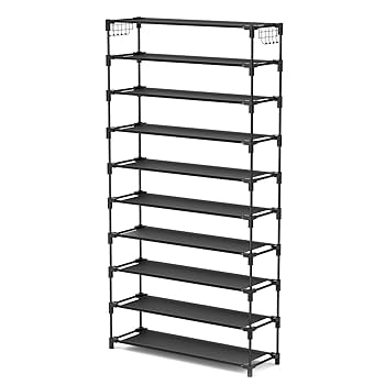Lxvckly Shoe Rack, 10-Tier Etal Narrow Shoe Storage Organizer, Tall
