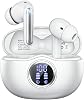Audífonos inalámbricos, Bluetooth 5.3, estéreo HiFi, 50H de reproducción, con pantalla LED digital, cancelación de ruido ENC, resistentes al agua IPX7, para gimnasio/correr/trabajo (blanco) 1