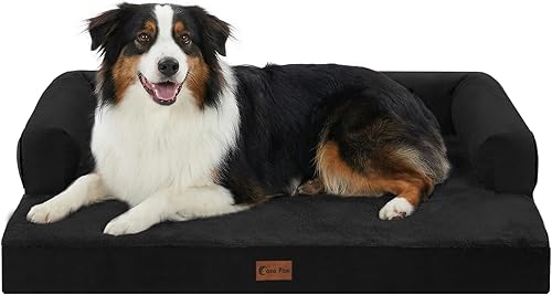 Miniatura 54 de Cama ortopédica para perros extragrandes, cama de espuma XL con forma de caja de huevos impermeable con lados 45x35 pulgadas, cama de sofá para