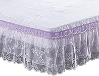 Vista 11 de Falda de cama de encaje envolvente Falda de cama con volantes Cubierta de polvo Funda de cama con volantes