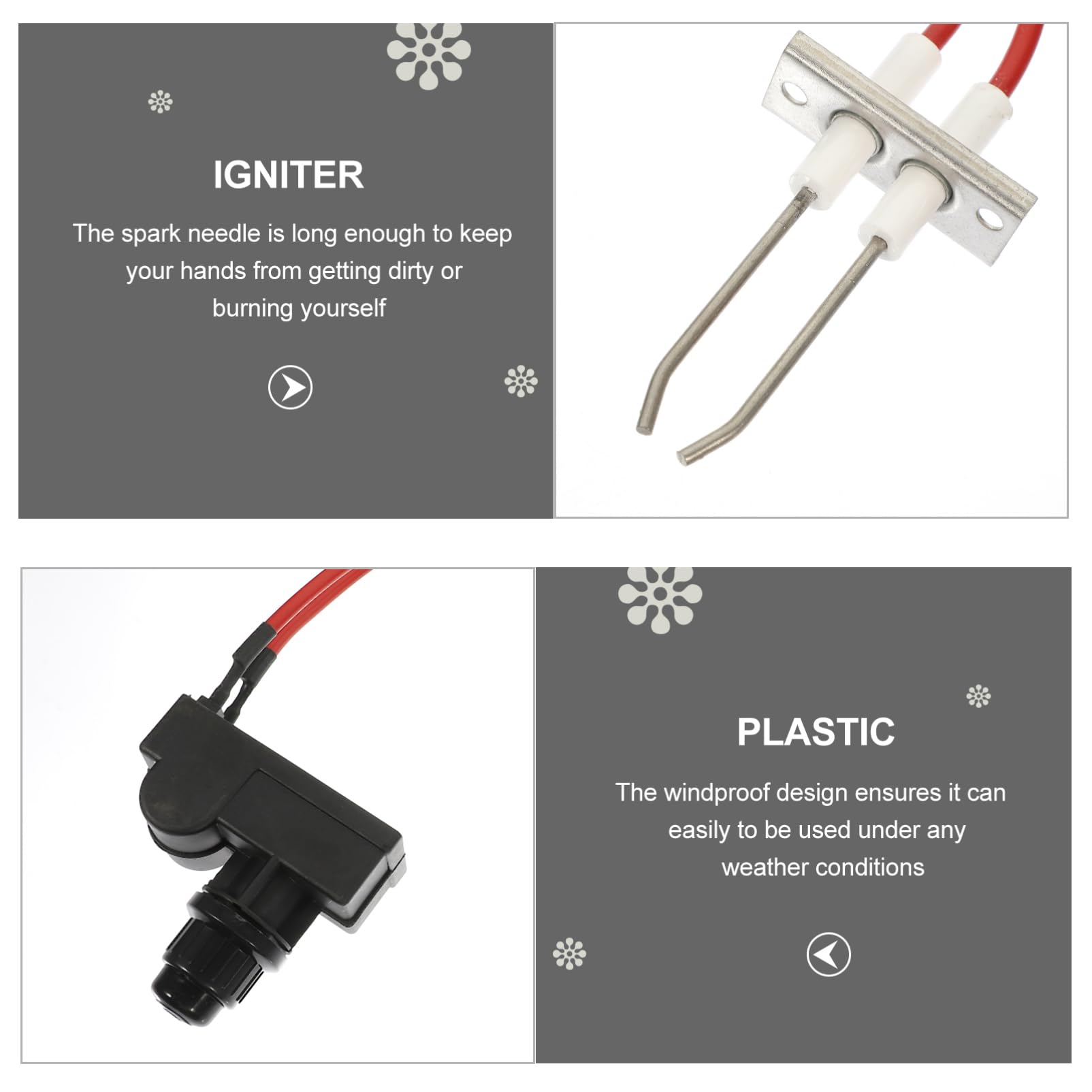BESPORTBLE 2piezas De Gas Portátil para Barbacoa y Camping Kit De Encendido Piezoeléctrico para Estufas De Gas Accesorio De Cocina y
