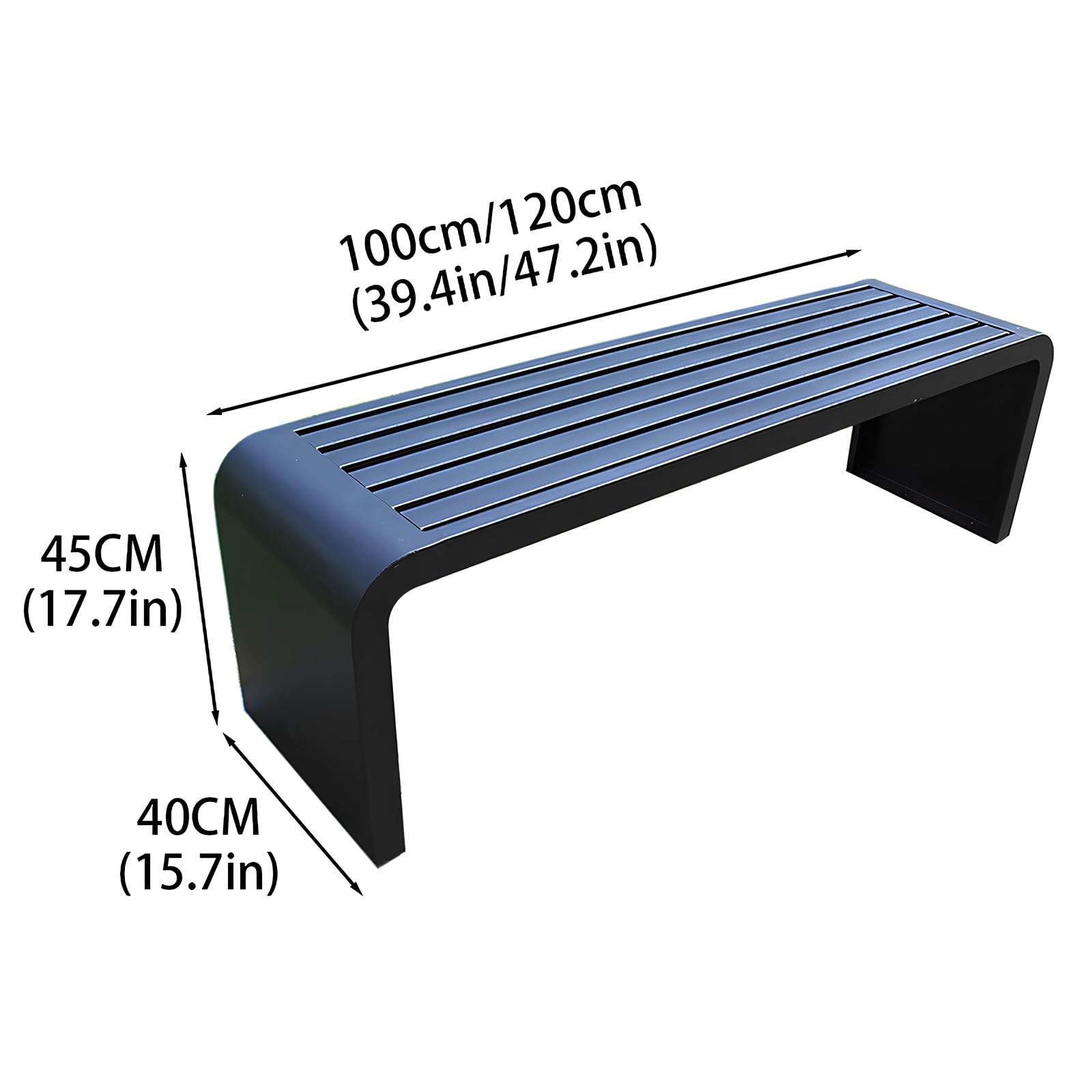 Genérico Banco Exterior Duradero para Parque, Piscina, Porche y Patio Trasero: Elegante Asiento para Porche Delantero sin Respaldo, Resistente a la Intemperie y con diseño Que Ahorra Espacio.