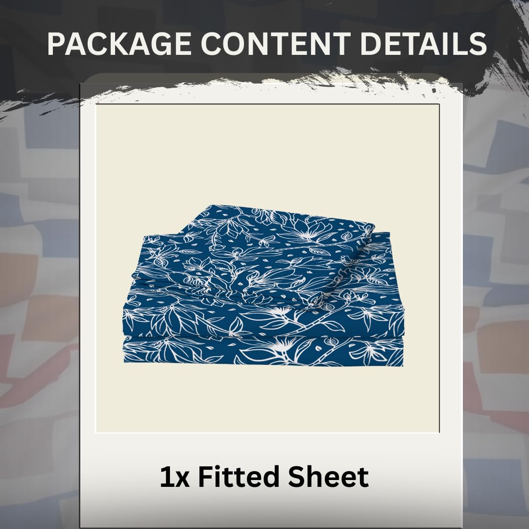 EverSoft Bedding 1PCS Floral Fitted Sheet Single Size Extra Deep 35cm Pocket Soft Breathable Printed Mattress Cover - Image 2