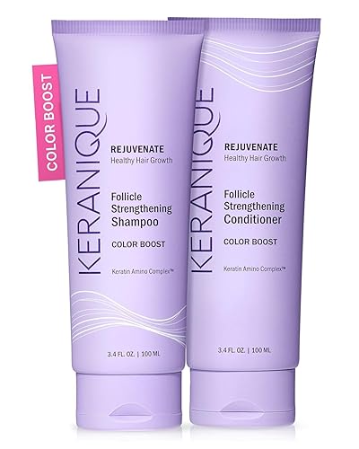 Miniatura 1 de Keranique Champú y acondicionador de color seguro, protege y extiende el color champú y acondicionador para mujeres con cabello seco, fino y teñido