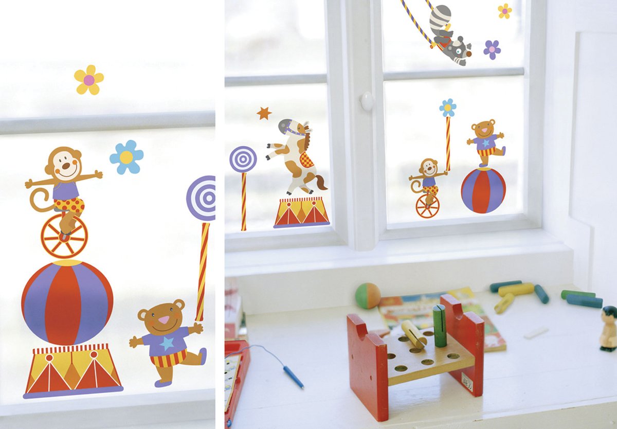 Unbekannt 'Circus Home Stickers vinilo Window clings 9.45 "x27.17 1/pkg Howi de 017