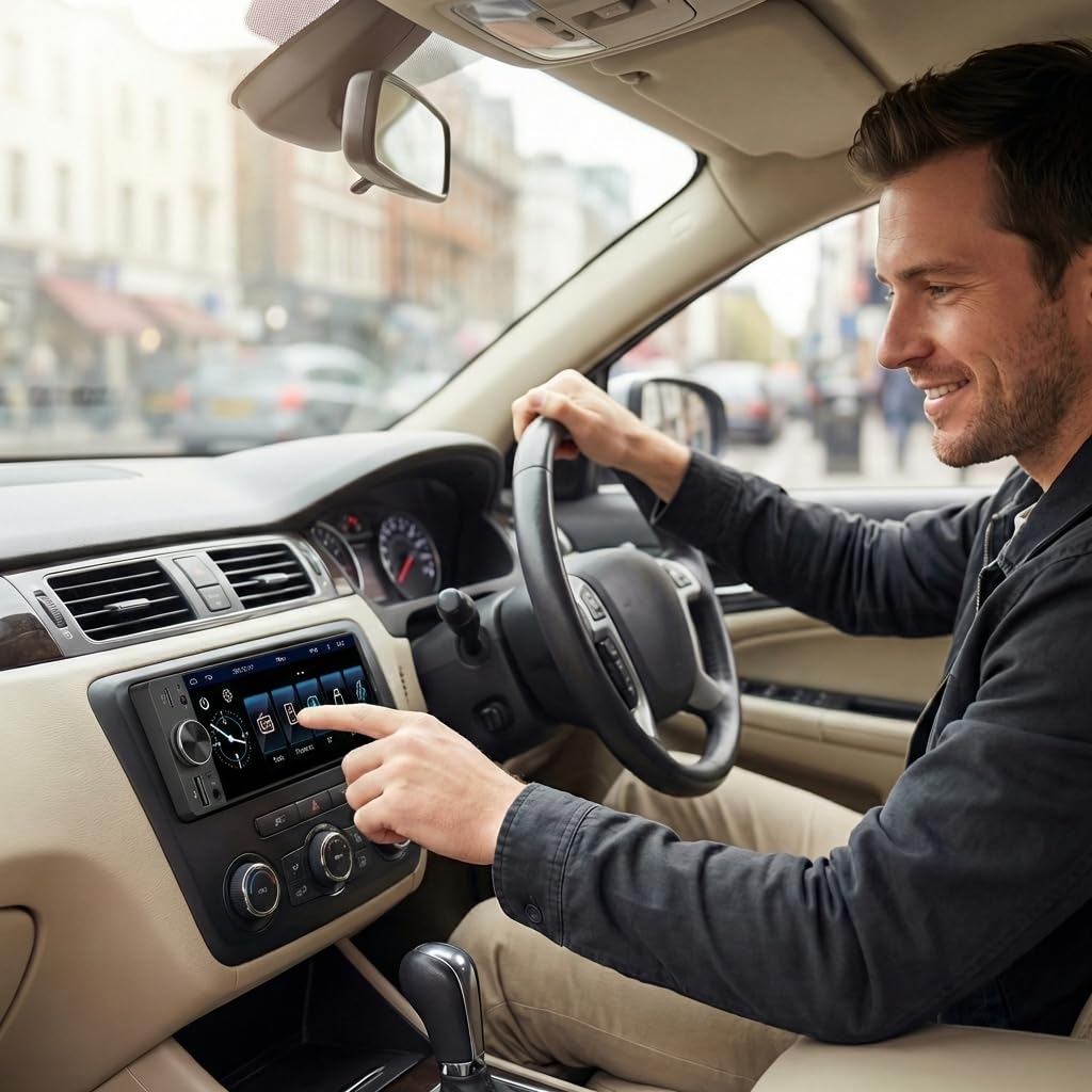 Autoradio 1DIN Mit Bildschirm (6,3") Kompatibel Mit Apple CarPlay [Wireless] Android Auto Bluetooth USB (Typ-C 3A Schnellladung) Rückfahrkamera AM/FM/RDS Radio
