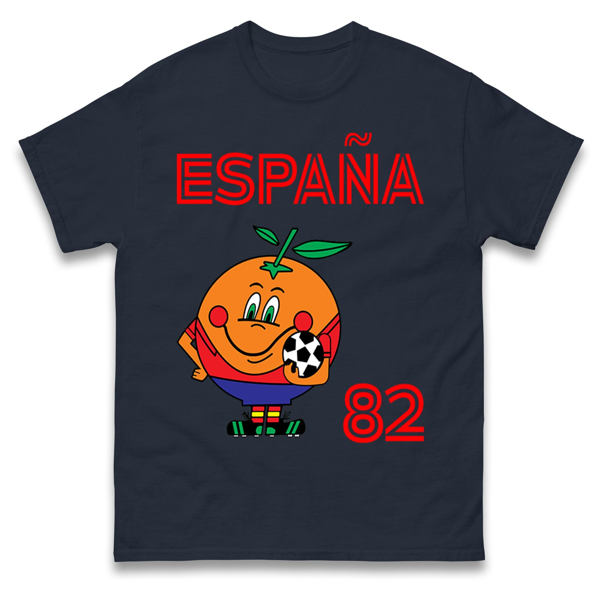 Spain 82 Naranjito Tshirt, España 82 Orange Soccer T-Shirt, Cute Spanish Football Mascot Tee, Spain Fan Shirt for Men Women Kids