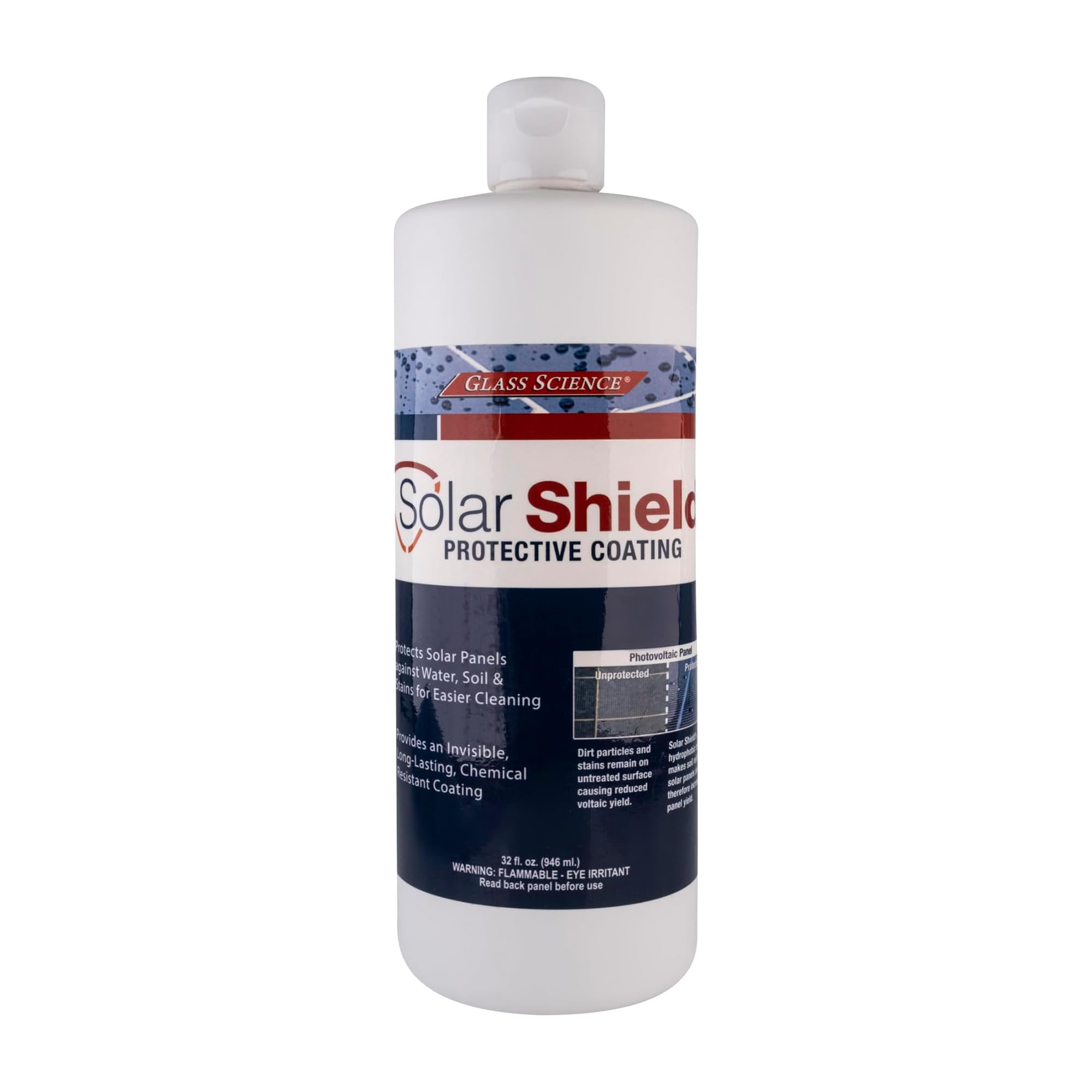 UnelkoUnelko 28322 Solar Shield Protective Coating, 32oz Bottle, Nano-Scale Polymer for Solar Panel Protection, Prevents Soil and Etching, Covers more than 1000sq.ft,Stops Grime & Pollution Build-Up