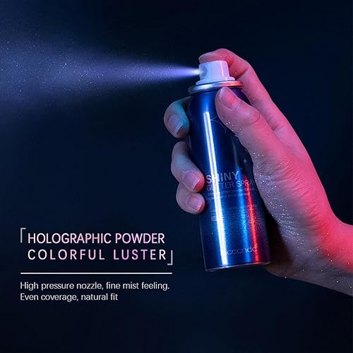 JTLB Shiny Glitter Spray 60ml Silver Glitter Hairspray for Women Glitter Powder Makeup Spray Hair and Body Glitter Spray (Foreign Version)