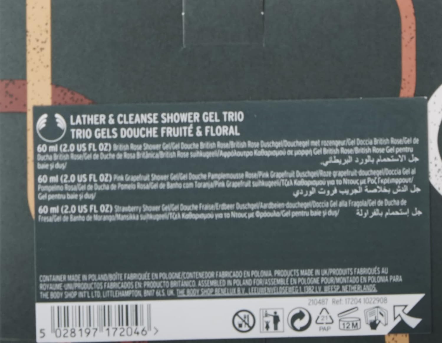 The Body Shop Lather & Cleanse Shower Gel Trio Gift Set for Normal Skin