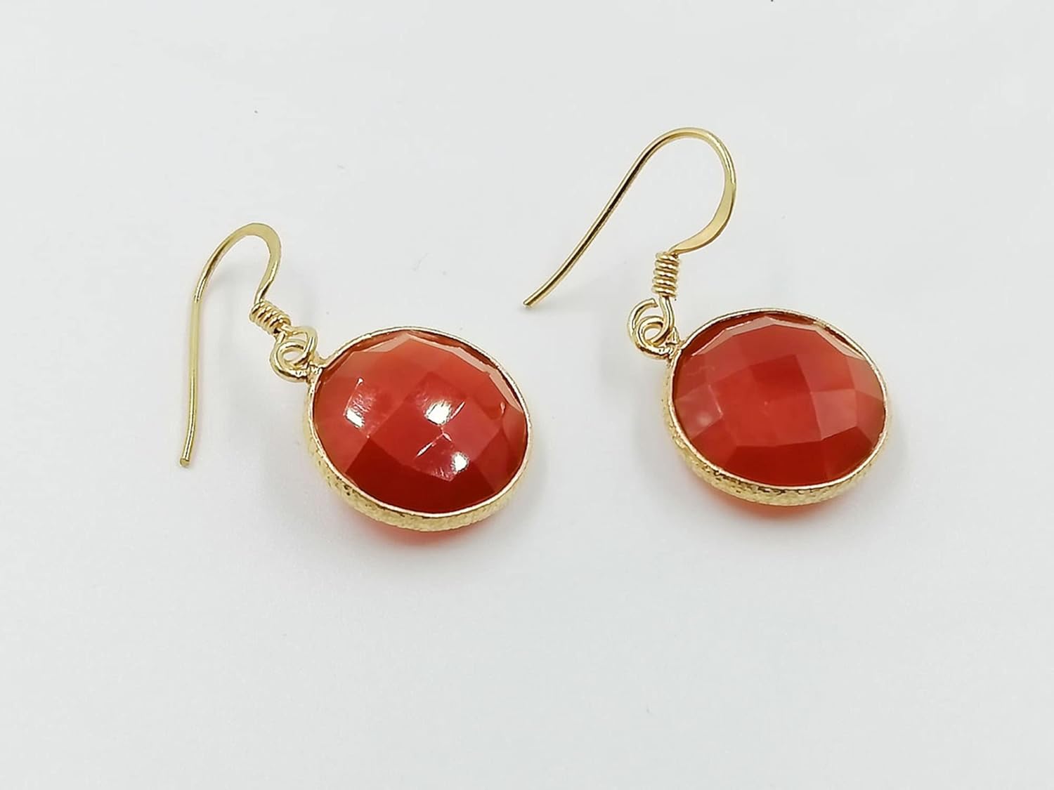Carnelian Gemstone Earring Drop Dangle 925 Silver Big Size Dangle Stud