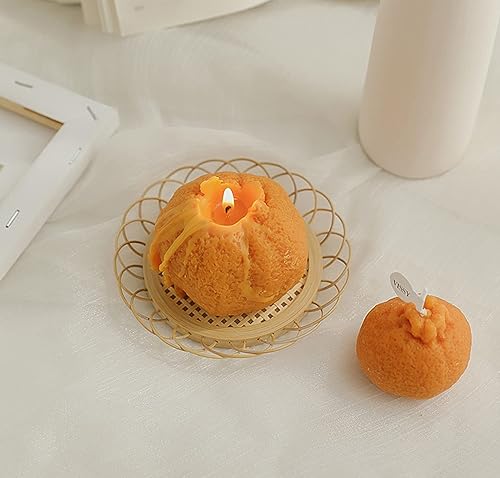 Miniatura 5 de Vela perfumada en forma de naranja, 4.94 oz de aroma de fruta, cera de soja, vela decorativa para mesa, foto, regalo de cumpleaños, perfecto para