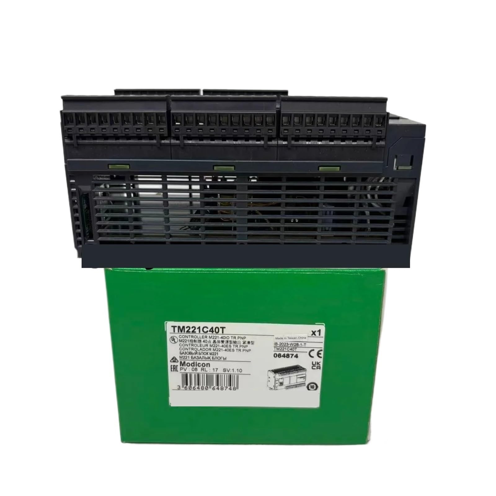 Automate TM221C40T et cartouche série TMCR2SL1A avec extension analogique TMC4AI2