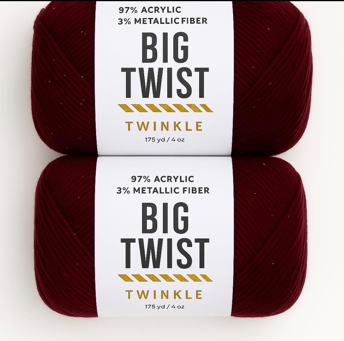 Big Twist Twinkle Yarn 2-Pack Bundle-Mulberry 100% Acrylic, 6oz Skeins (380 yds Each)