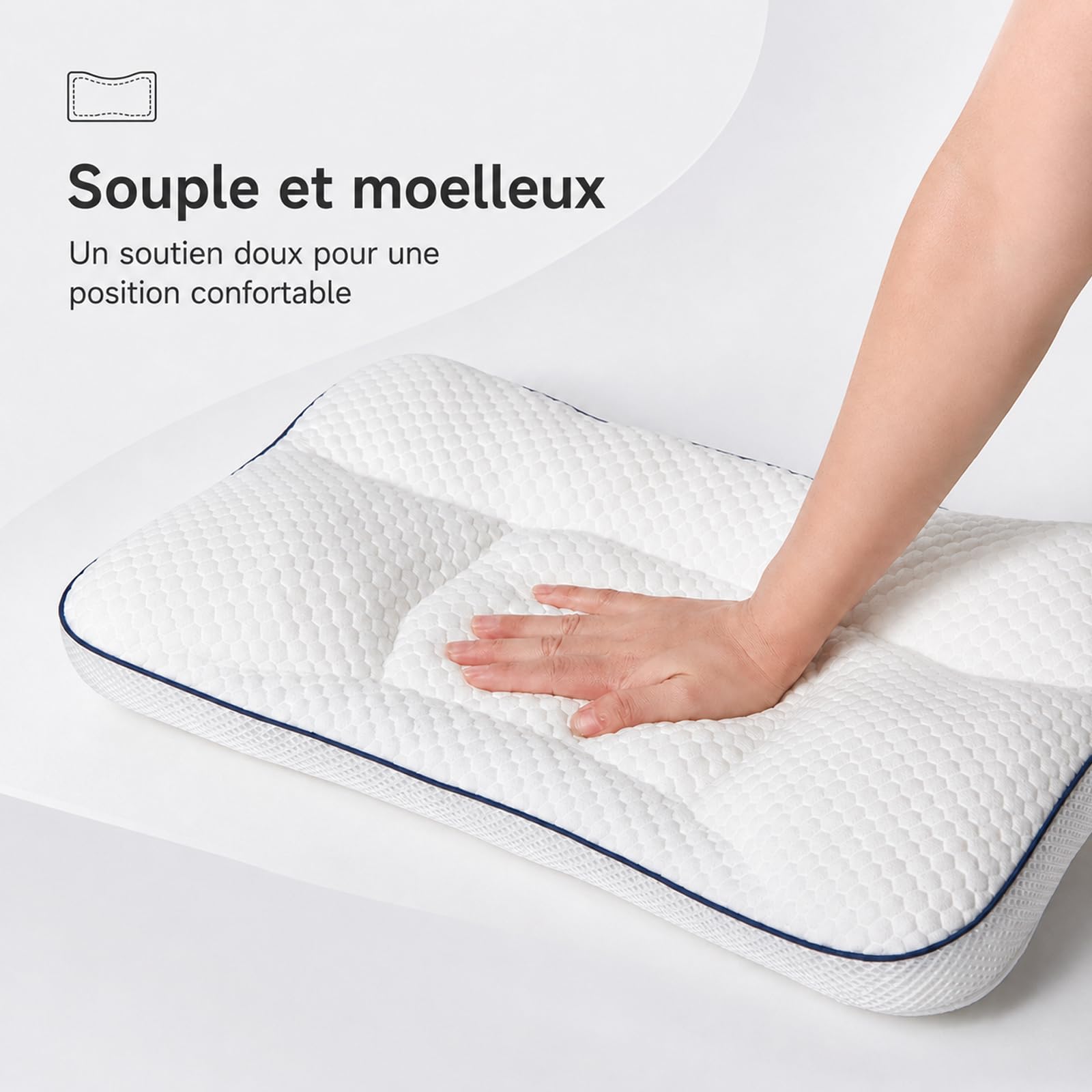 Oreiller Ergonomique Enfant, La Petite Nuit Oreiller, 2-4/4-6/6-9cm Oreiller, LéGer et Respirant, Support Ergonomique pour La TêTe Et La Nuque pour Un Sommeil RéParateur (4-6 cm de Hauteur)