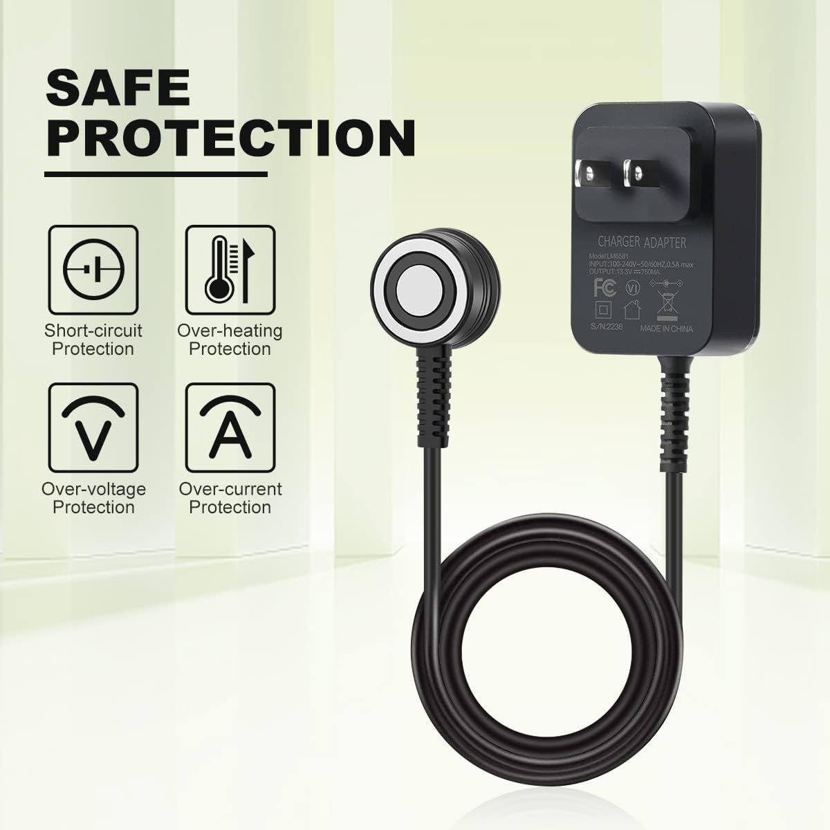 LANMU Charger for Shark VACMOP VM252 VM252C QM250 VACMOP Pro Cordless Hard Floor Vacuum Mop, Replacement Power Cord Magnetic Charger : Home & Kitchen