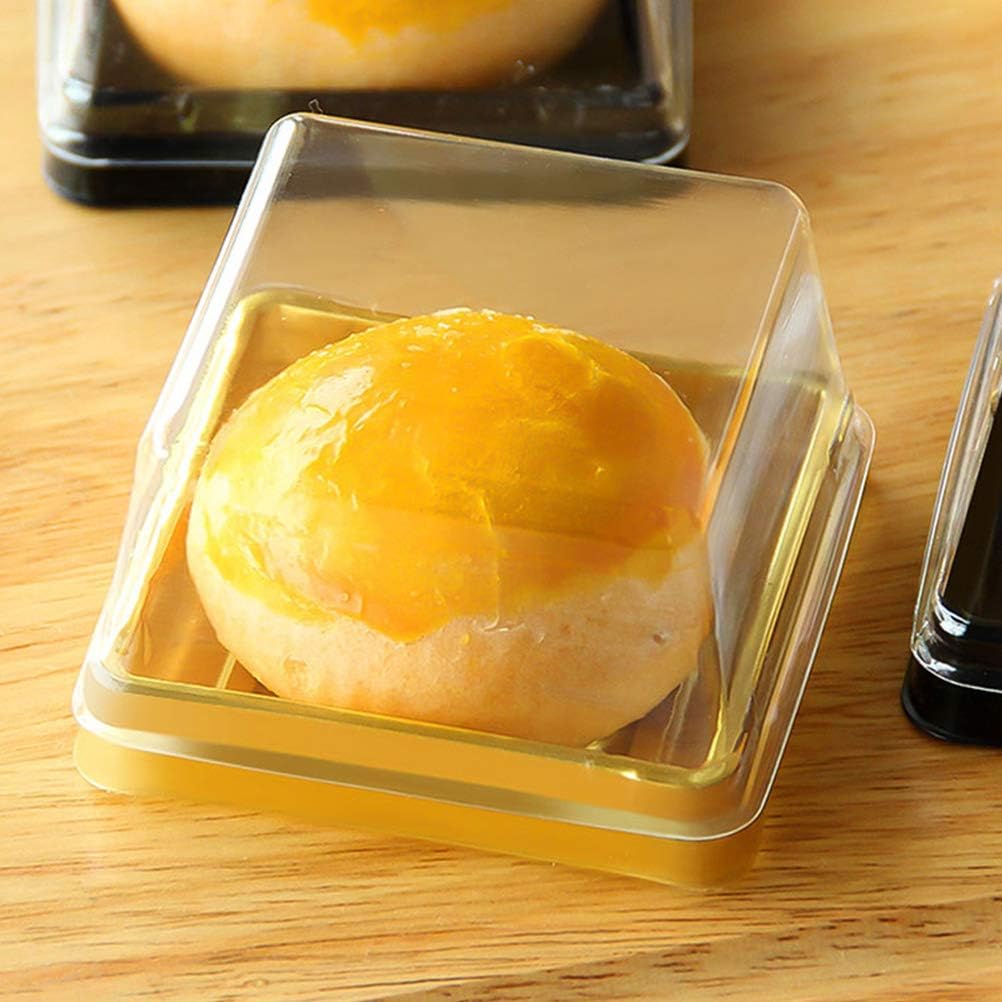 UPKOCH 100 Pcs Convenient Moon Cake Boxes Square Packaging Boxes (Golden Black)