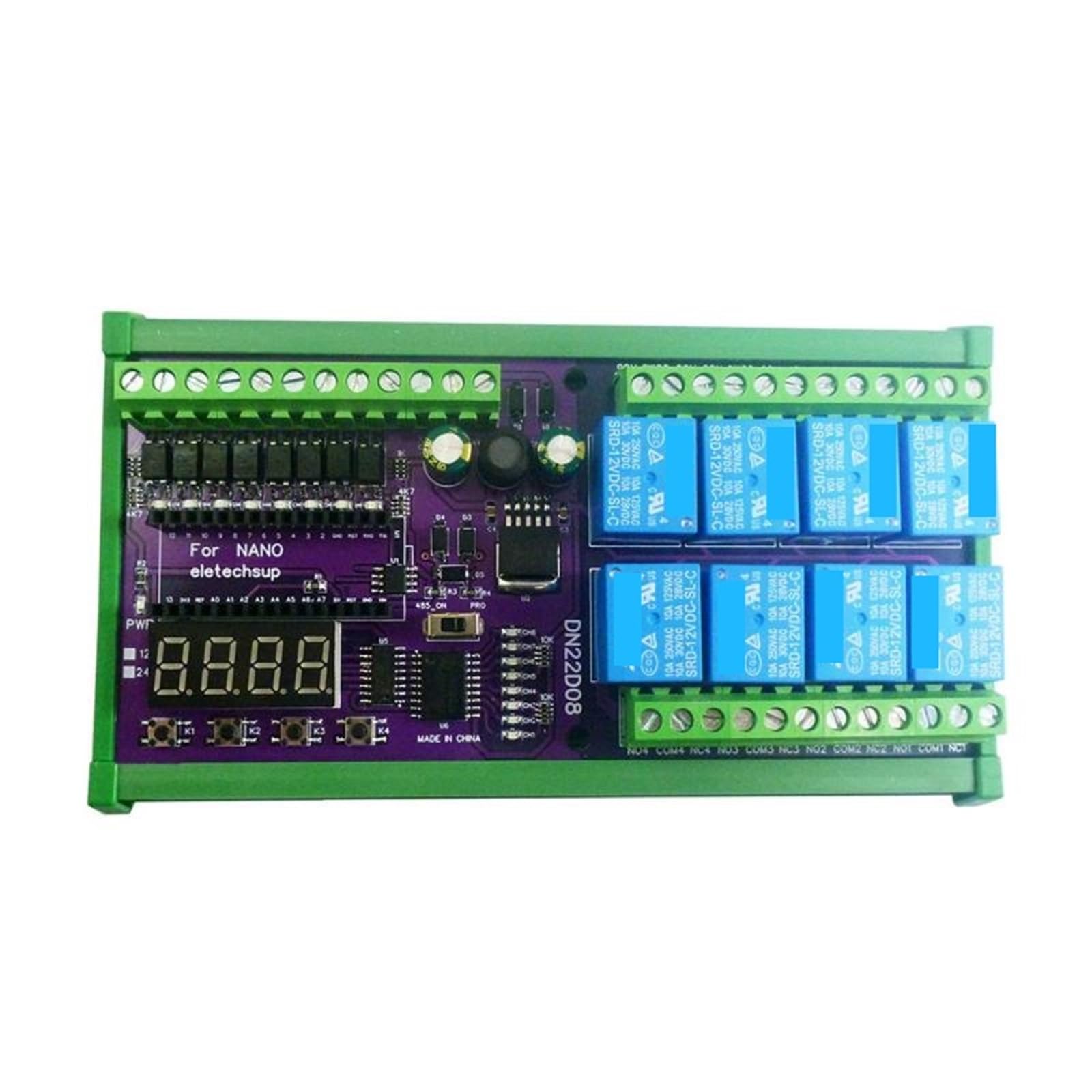 Module temporisateur RS485 PLC DC 24V à 8 canaux DN22D08 pour armoire électrique
