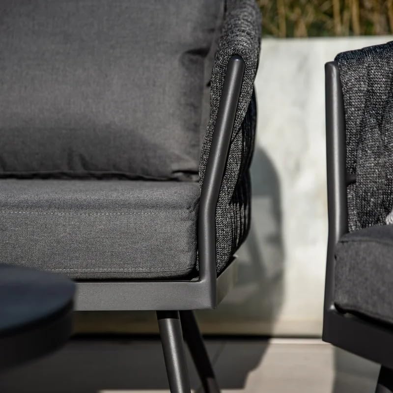Image of Outdoor Sofa Set for Garden | Patio Furniture Set | Conversation Set Premium Waterproof HDPE Rope and Powder Coated Iron Frame All Weather Resistant(Grey)