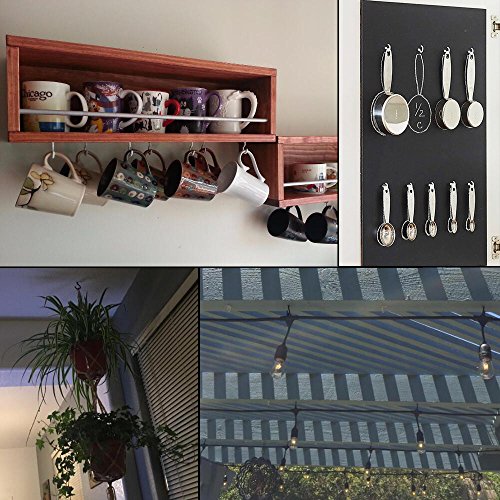 Alamic Ceiling Hooks 2.9 Inches Planter Hooks Screw-In Hooks For Hanging Plants Lights Wind Chimes And More, White - 12 Pack #TOP5