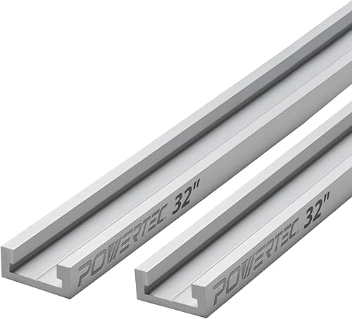 POWERTEC 71566-P2 Inglete de aluminio T-Track, 32 pulgadas, 2 PK