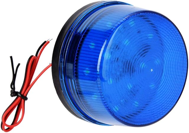 12V Blue Alarm Signal, Blue LED Strobe Beacon Alarm Flashing Light Without Sound Explosion-Proof Can be Used in The Field for Home Security Alarm System