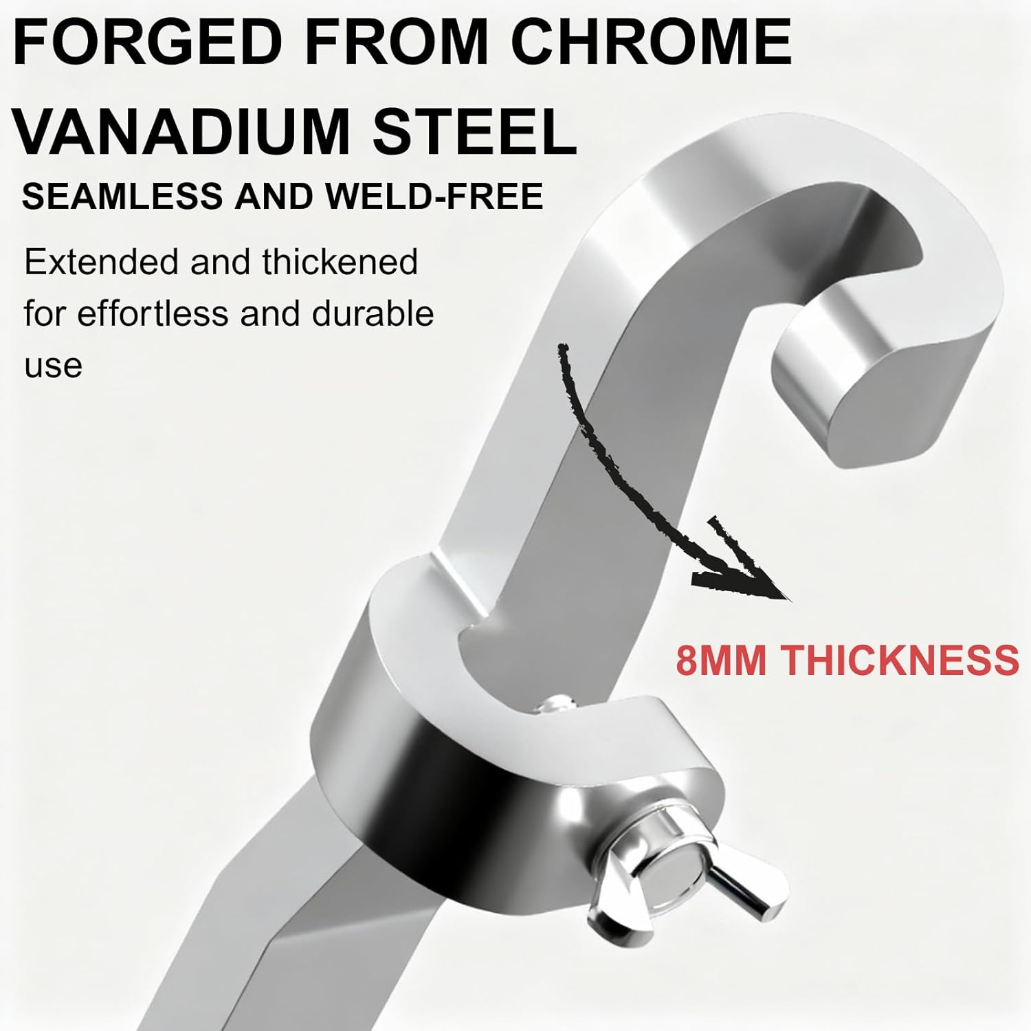 400mm Wrench Extension Bar, CR-V Chrome Vanadium Steel Leverage Tool with Dual Pivot Design, Fits 4-11mm Wrenches for Automotive Repair & Mechanical Work​