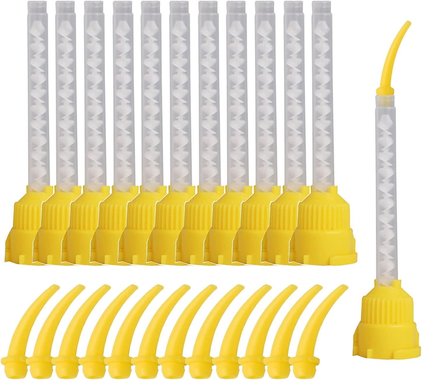 Dental Mixing Tips and Dental Intra Oral Tips for Dental Impression Mixing- 100Pcs, Yellow