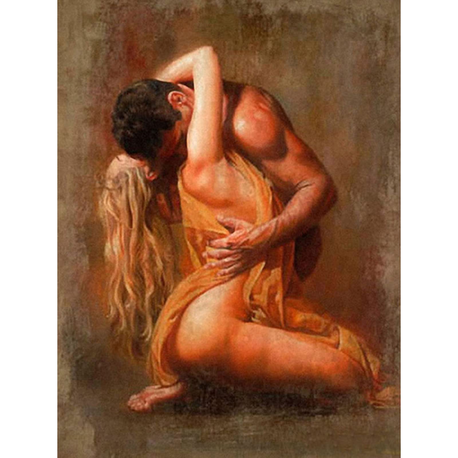 Puzzle Puzzles en Bois pour Adultes et Enfants,1500 pièces Couple Amoureux Portrait Sexy Hommes Et Femmes Puzzles Bois,Décoration Mur Moderne Art Cadeau Unique Décor À La Maison