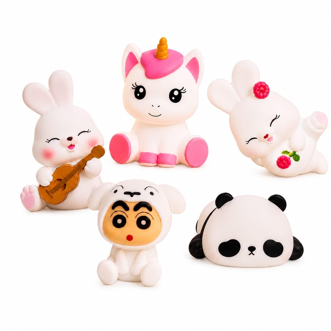 Cute Mini Night Lamp Toys Combo Pack of 5 | Warm Glow Light, Animal Characters, Desk Decor, Kids Room Lamp, Unicorn & Panda-image-11