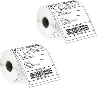 MFLABEL 4x6 Thermal Shipping Labels - 2 Rolls of 250, Perforated & Smudge-Proof Direct Thermal Labels Compatible with Roll