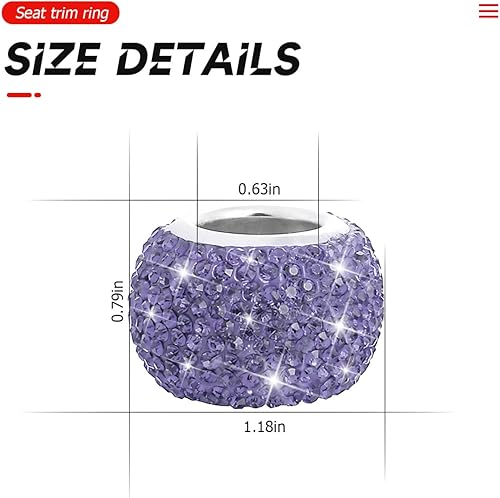 Miniatura 2 de Paquete de 4 collares para reposacabezas de automóvil, collares brillantes para reposacabezas de automóvil, anillos decorativos, collares de