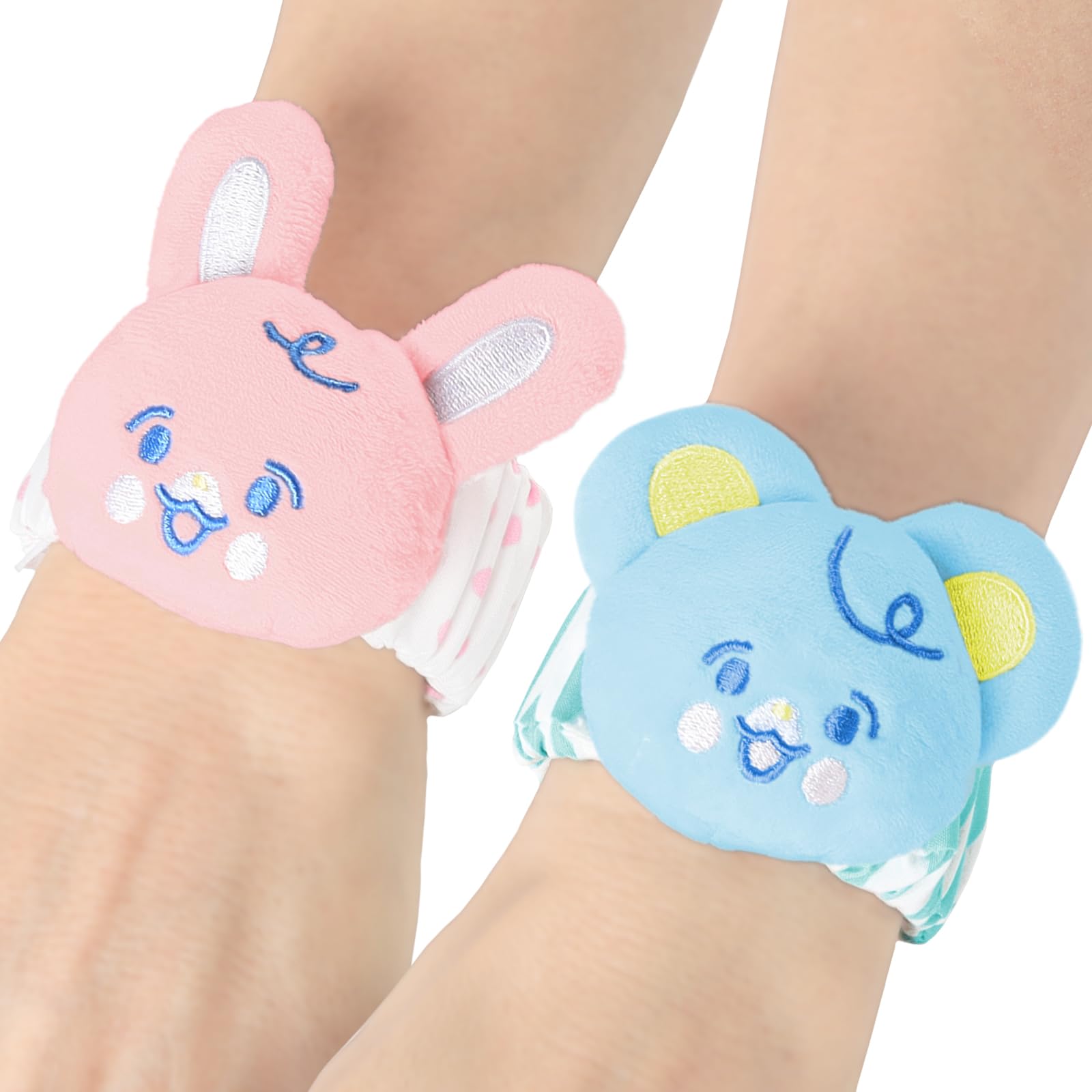 LittleForBig Armrasseln für Erwachsene - Weiches, verstellbares Armband mit Glöckchen im „Baby-Parade“ Design 2er-Set