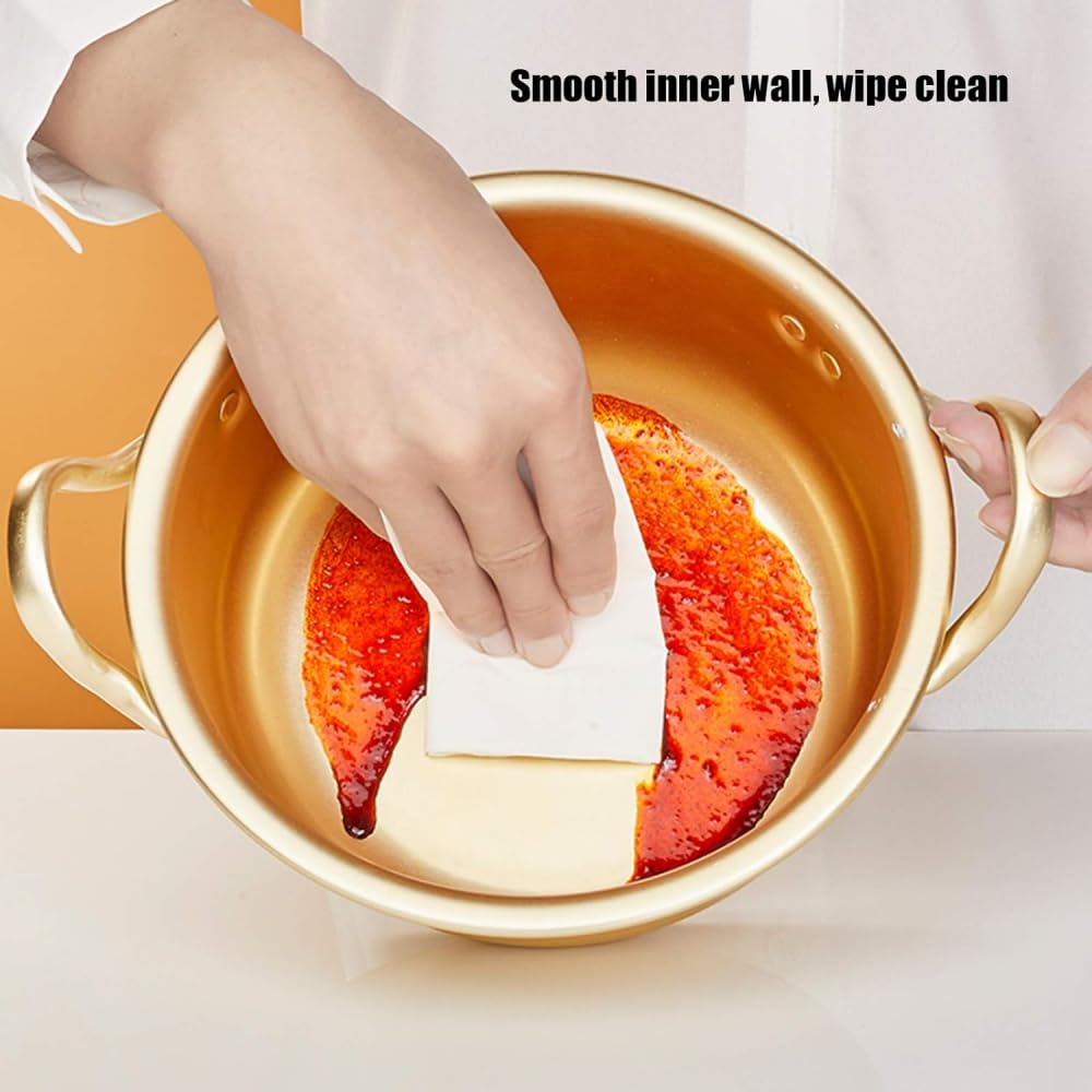 Garnek do gotowania, garnek do makaronu ramen do domu, tradycyjny aluminiowy garnek na zupę, mały garnek do zupy z pokrywką, na kemping, wędrówki, piknik