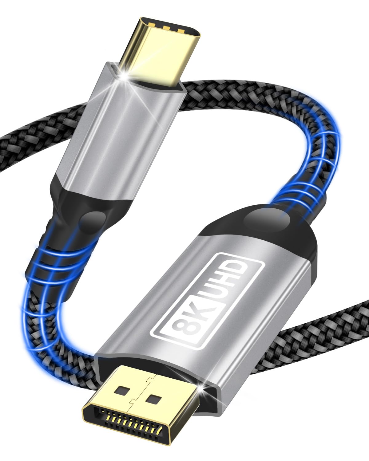 Nersligek USB C zu DisplayPort Kabel 2M, Typ-C zu DisplayPort Kabel 8K@60Hz 4K@240Hz Unidirektional Thunderbolt 4/3 zu Display Port USB C zu DP Kompatibel iPhone 16, MacBook Pro/Air, iPad,Mac Mini