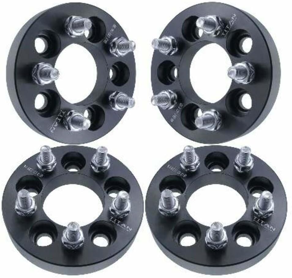 1" 5x4.5 Wheel Spacers - Wider Stance, Increased Clearance, Fits Scion Fits Toyota Fits Lexus - 1 Inch (25mm), 5x114.3, 12x1.5 Studs - Set of 4 - Black