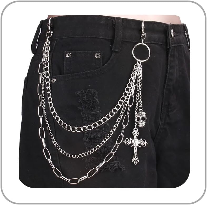 Pant Chains for Men Women Punk Rock Pocket Chains Turquoise Wallet Chain Western Country Cowboy Wallets Chain for Men
