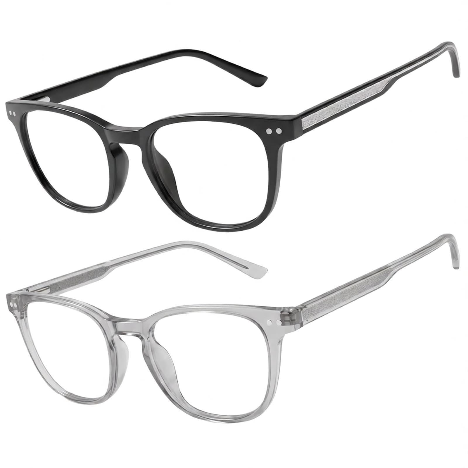 DEHOTRE Progressive Multifocus Reading Glasses for Men No Line Bifocal Transition Readers with Metal Core Wire