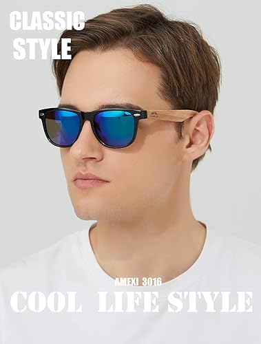 Miniatura 5 de AMEXI Wood Sunglasses with Dark Polarized Lenses for Men and Women Mens Sunglasses Polarized UV Protection
