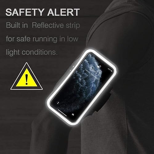 Miniatura 7 de Brazalete para iPhone 17 16 15 Pro Max con soporte para auriculares, JEMACHE Gym Running Workouts Arm Band para iPhone Air, 17 16 15 14 13 12 Pro