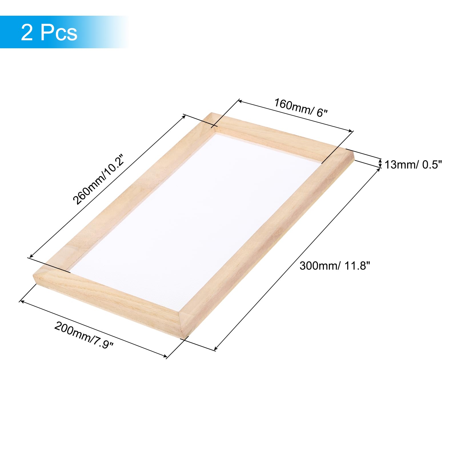 PATIKIL B5 Sizes Wooden Paper Making Screen - Image 2