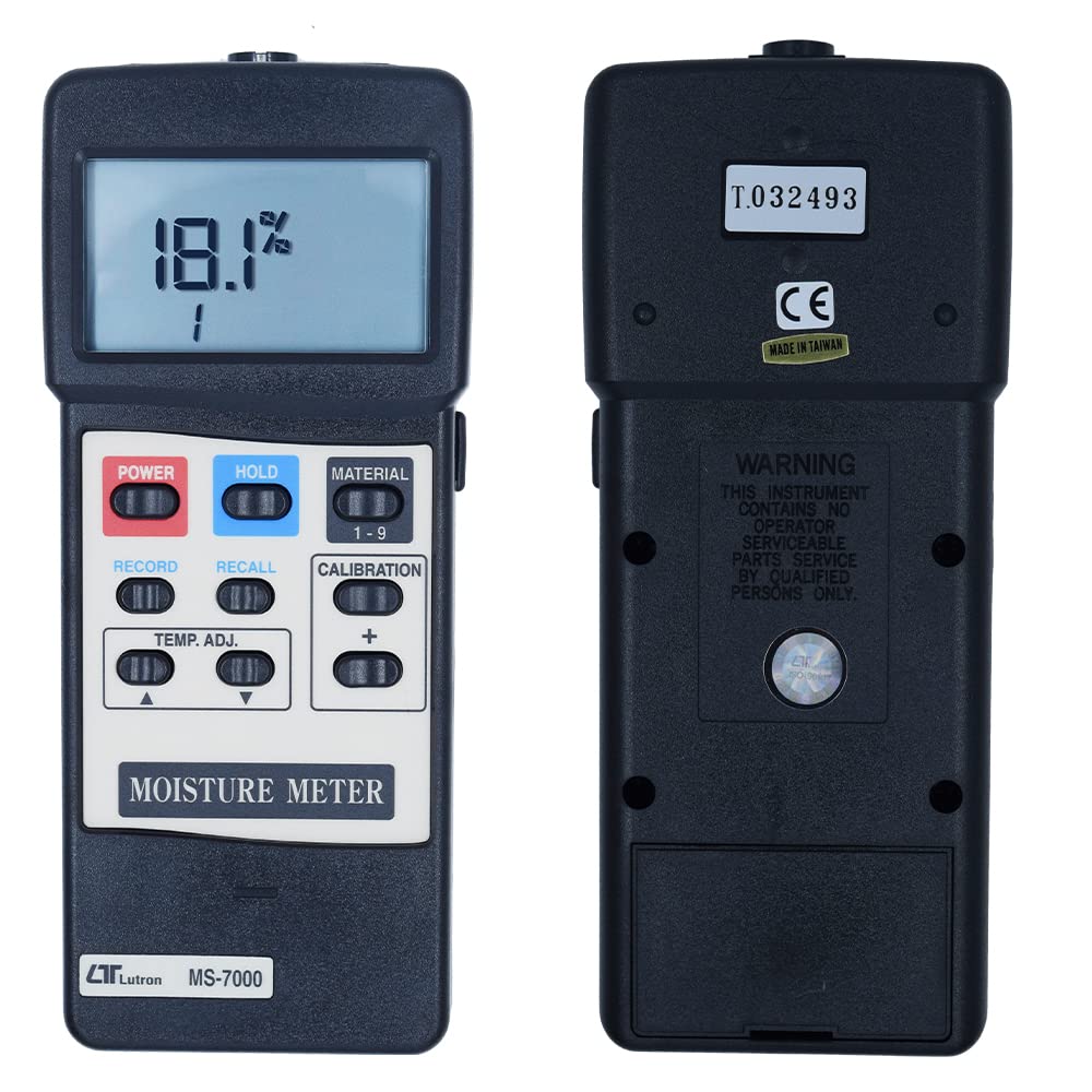 MS-7000 Digital Moisture Meter – Wood, Concrete, Textile, Rubber, And Building Material Tester With Factory Calibration Certificate