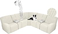 Vista 33 de ALIECOM Fundas impermeables para sofá seccional reclinable para sofá seccional reclinable elástico en forma de L, fundas de esquina lavables