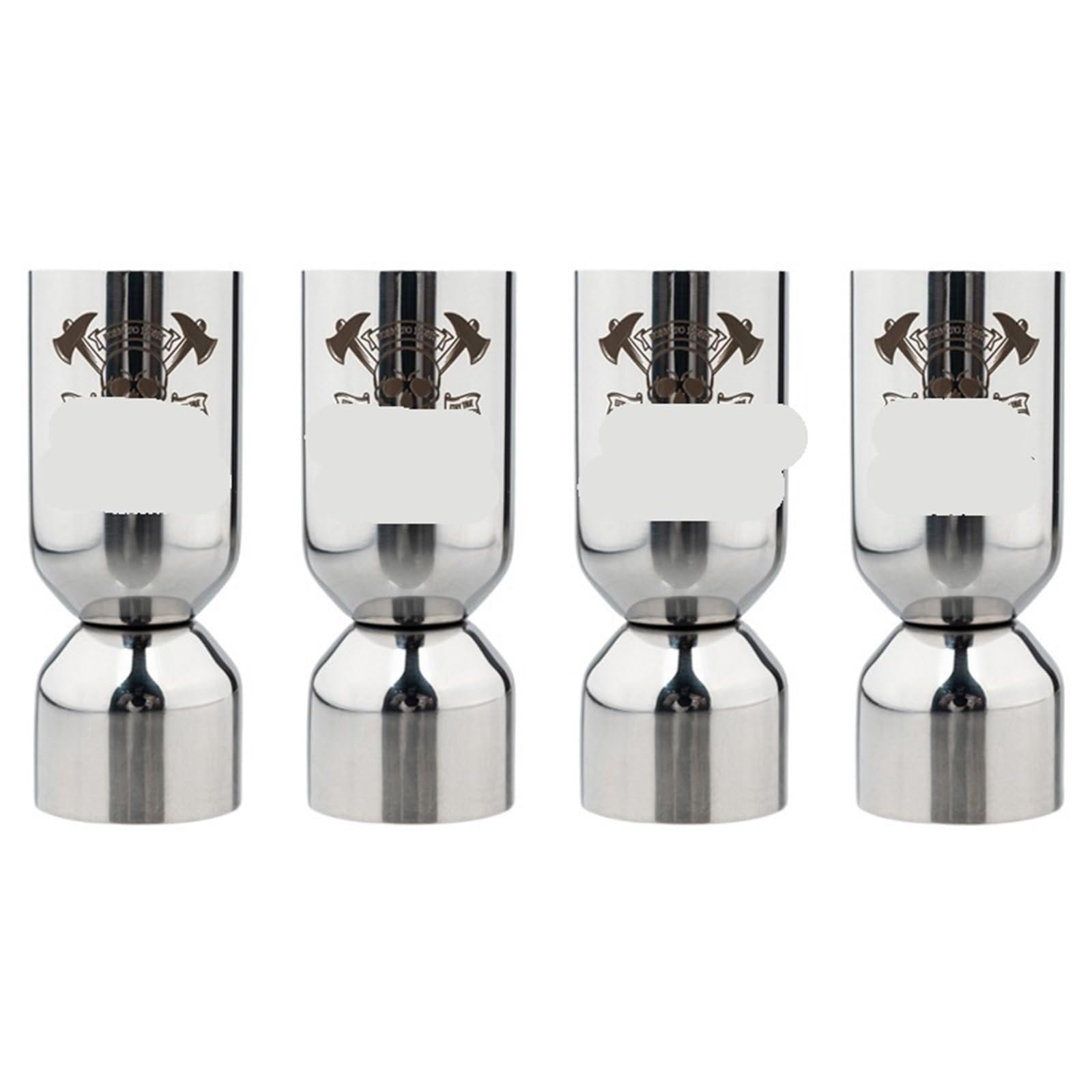 Doseur Cocktail Jigger en acier inoxydable 25/50ml, for Cocktail, boisson, spiritueux, tasse à mesurer, bécher mixte, for liquide(4PCS 25 50ml)