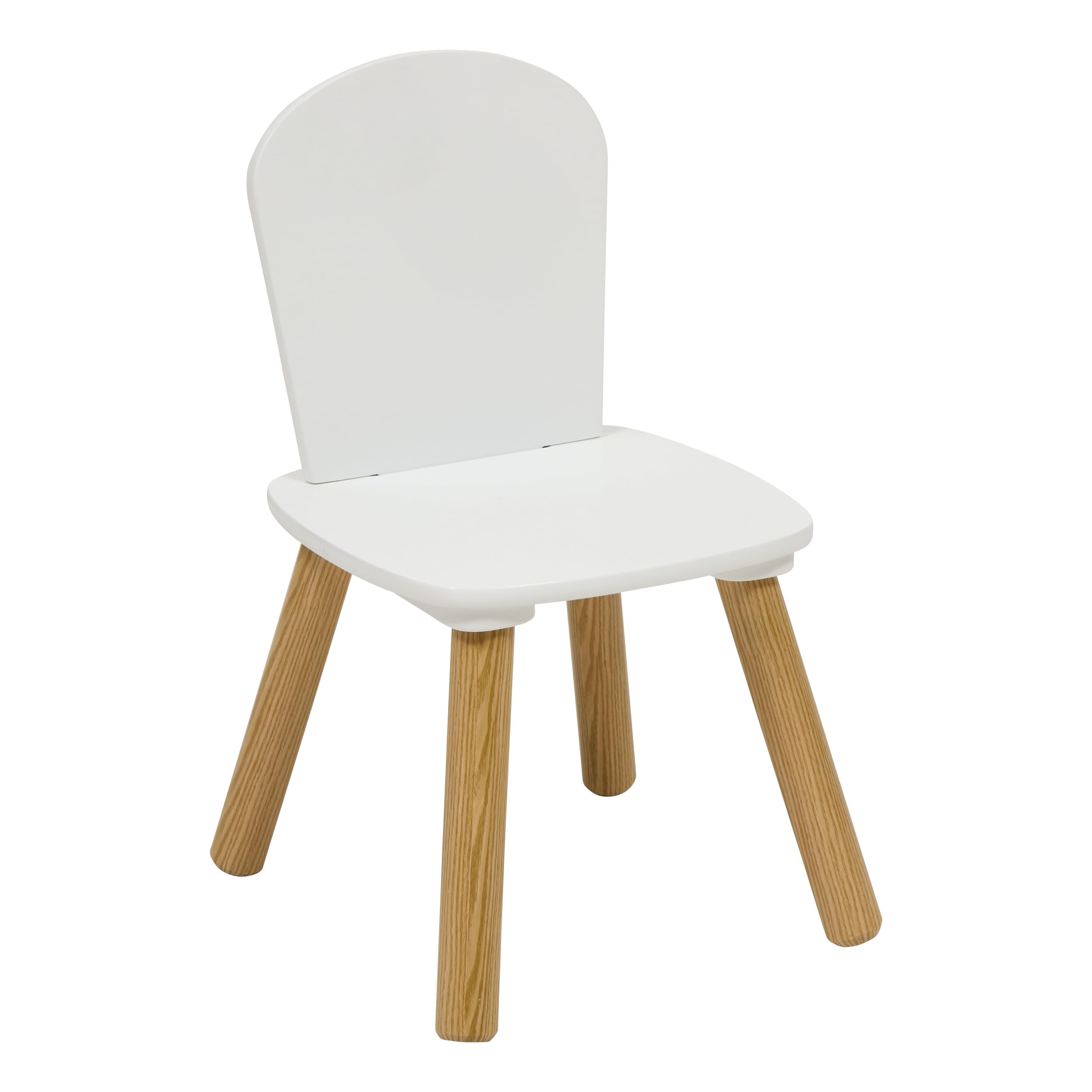 Atmosphera Silla Niño Alex 48x55x85 cm Blanco Madera Clara Estilo Escandinavio Redondeado