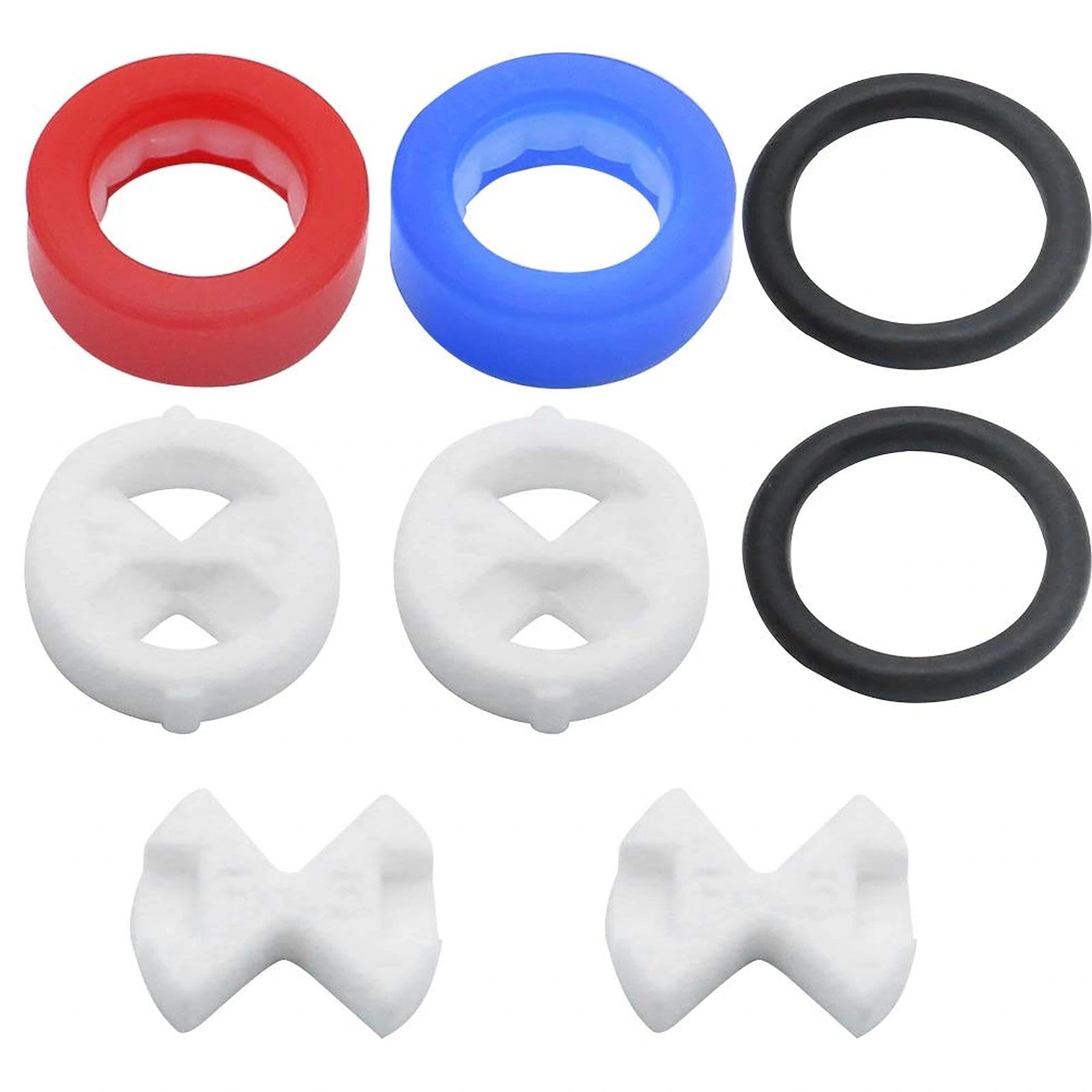 Tap Washers for Mixer Taps Tap Valve Cartridges Replacement Ceramic Discs and Silicon Washers Inserts 1/2 Turn Gaskets Rings Reversed Sealed for Tap Valve Leaking Tap Repairing