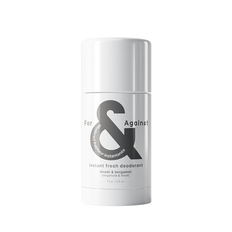 Desodorante sem alumínio For & Against com fragrância de Hinoki e Bergamota, 75 g