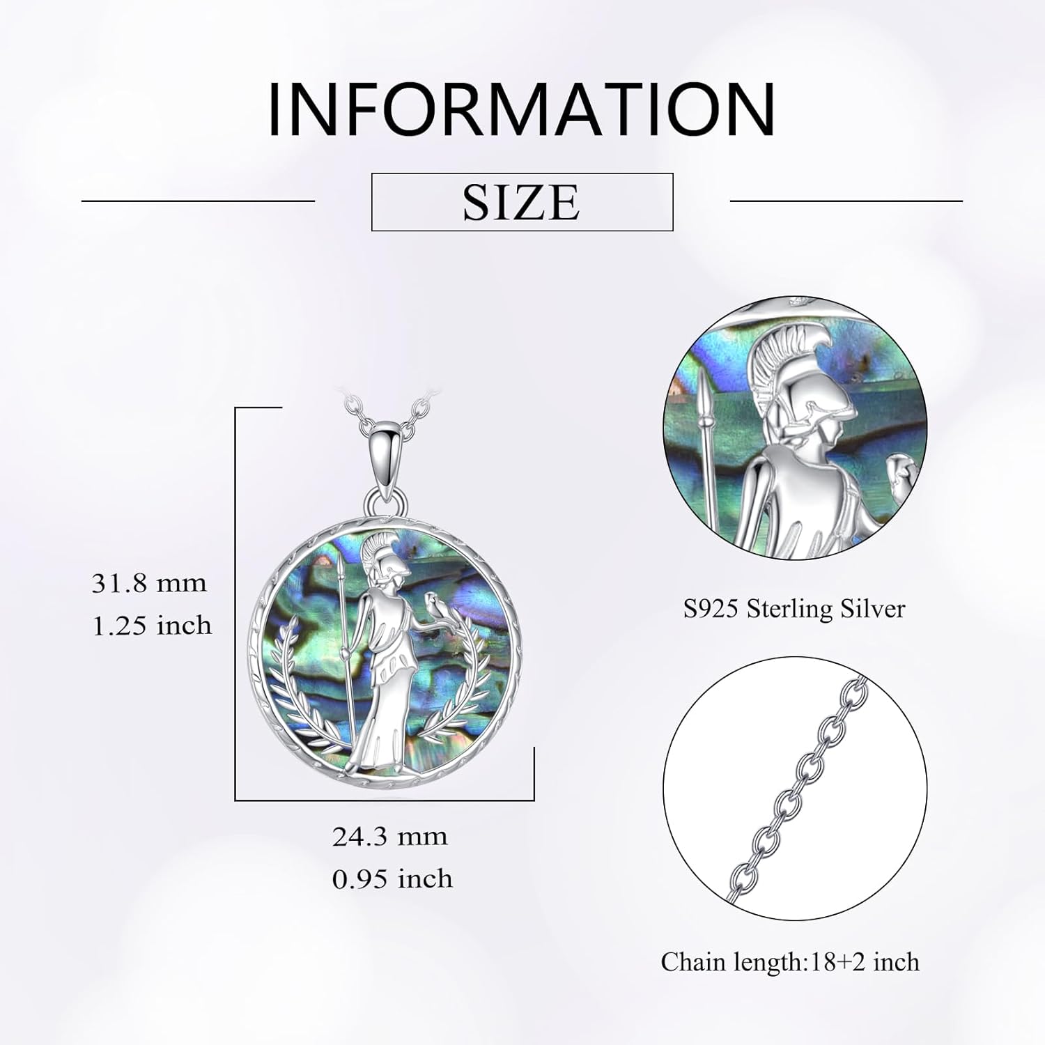 Athena Necklace Sterling Silver Athena Pendant Greek Jewelry Gifts for Women - Image 5