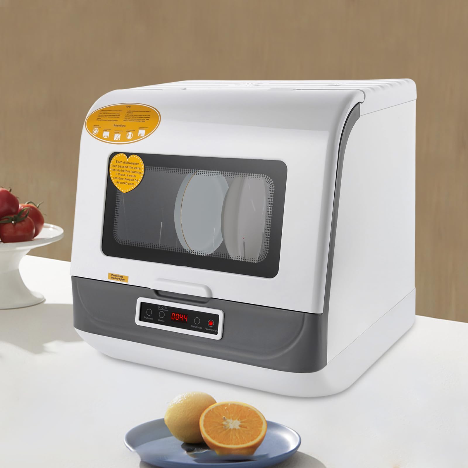 Mini Geschirrspüler mit Touch-Control & 5L Wassertank, Tischspülmaschine für 4 Gedecke